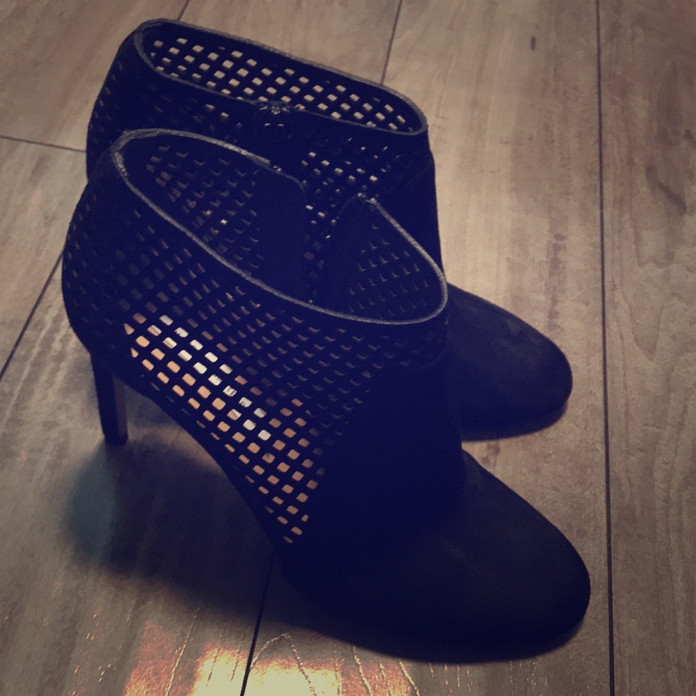 Black suede booties